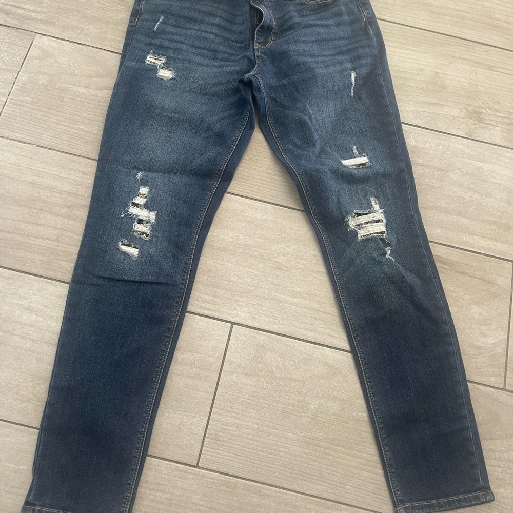 WHBM Distressed Blue Women's Jeans with sequin detail